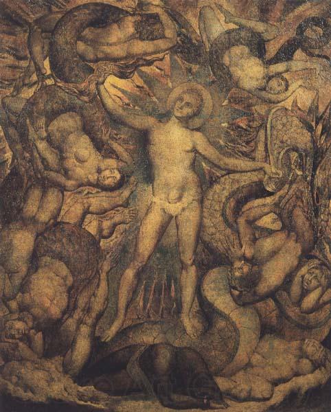 William Blake The Spiritual Form of Nelson guiding Leviathan (mk47) Norge oil painting art